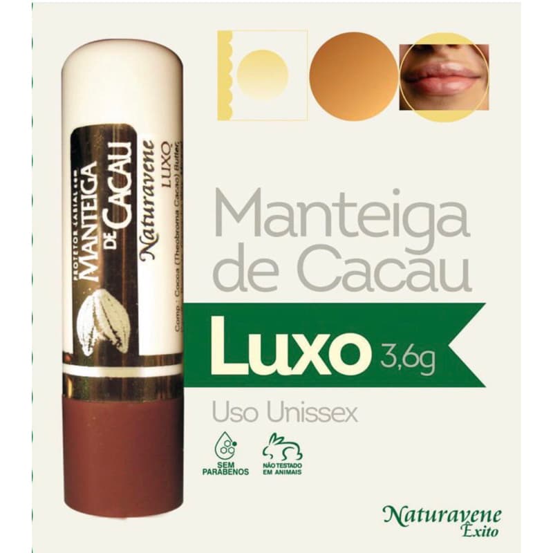 Manteiga De Cacau Para os Lábios Naturavene Luxo 3,6g