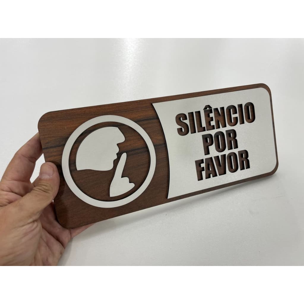 Placa De Silencio P/ Hotel,hospitais,clínicas,escolas De Mdf