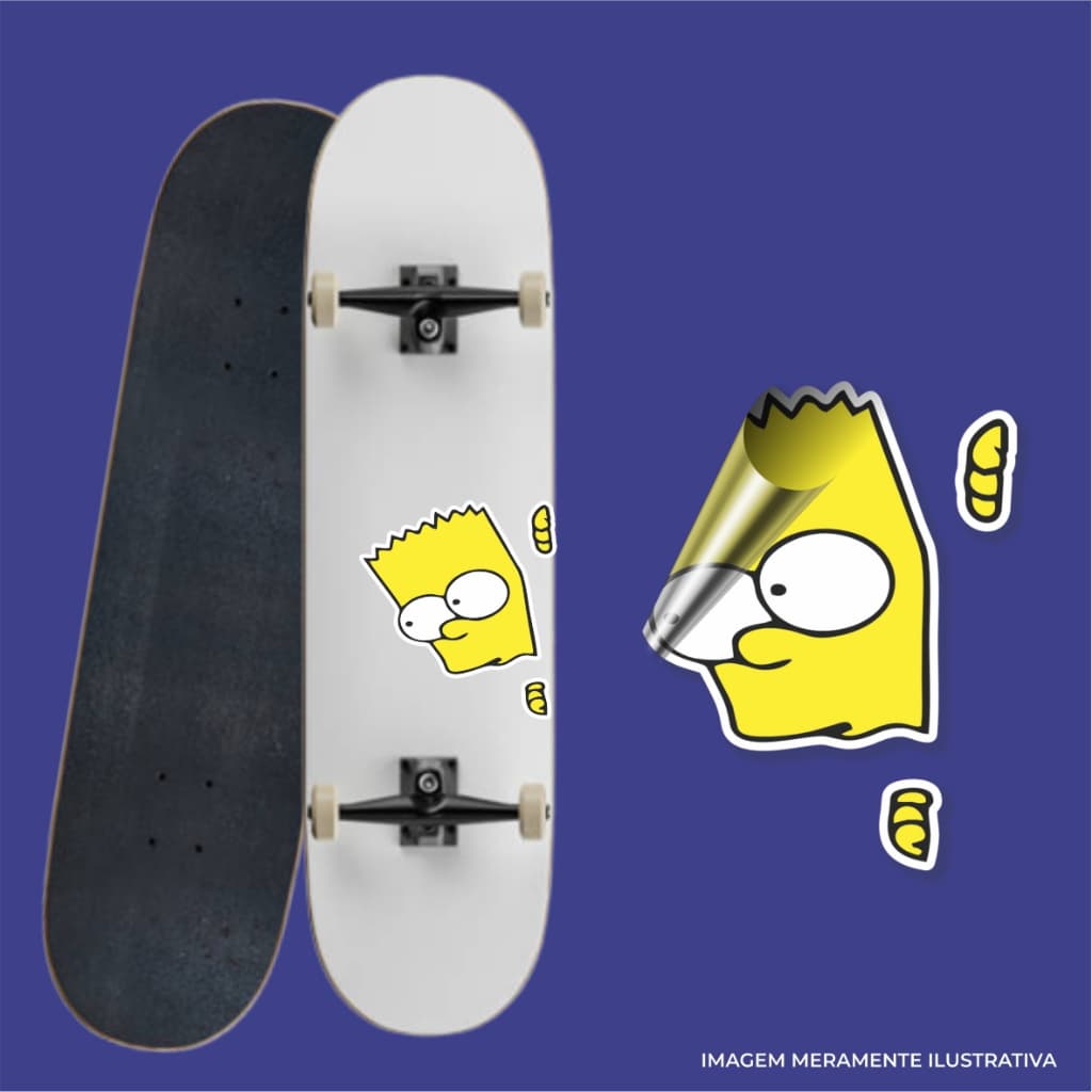cod: BART010 - Bart Simpson 4 -LADO MOTORISTA - 10cm - Adesivo - Carro / Moto / Notebook / Skate
