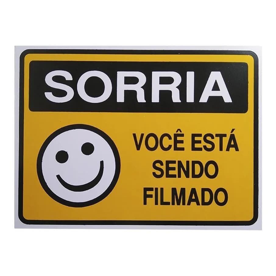 kit 3 Placa De Sinalização | Sorria Você Está Sendo Filmado / Envio ultra rápido