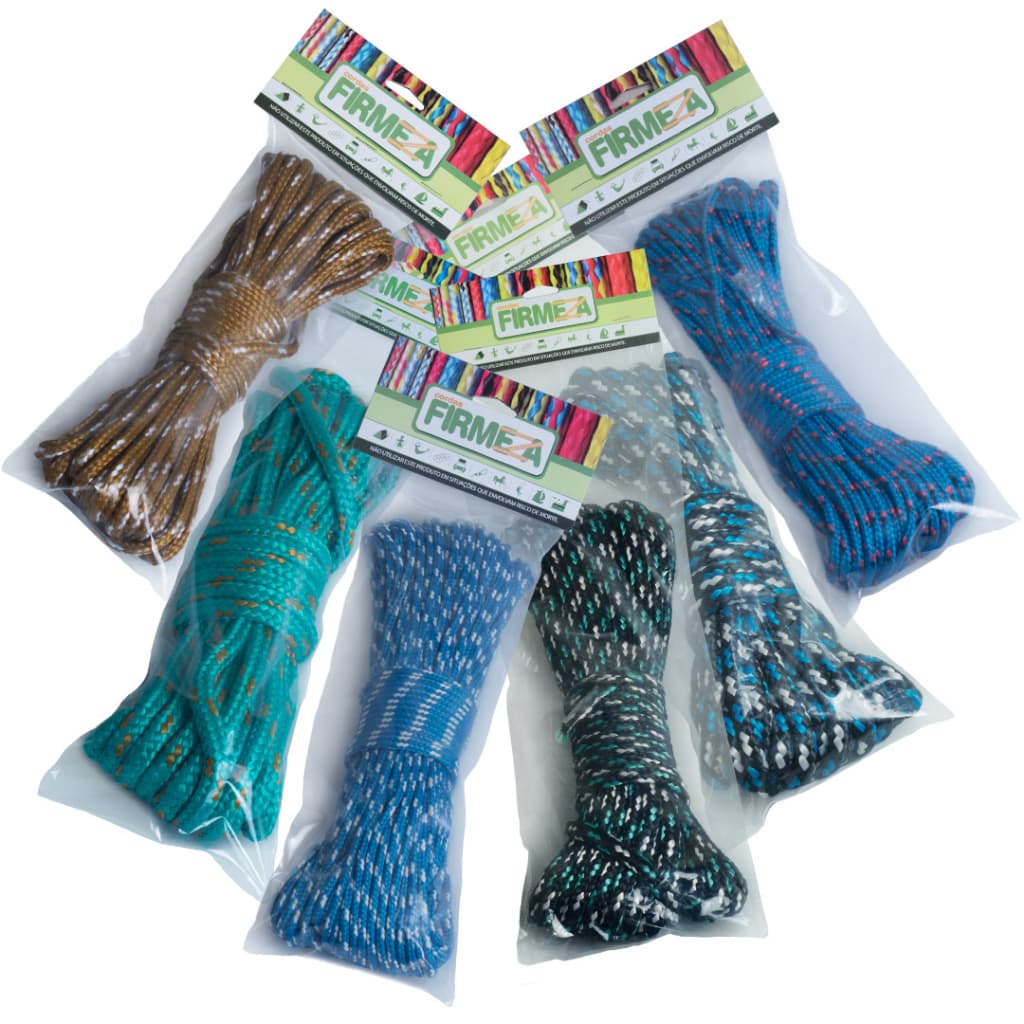 Corda Poliéster 10 Metros Colorida 3mm - 4mm - 5mm - 6mm - 8mm - 10mm - 12mm Para Carga e Decoração