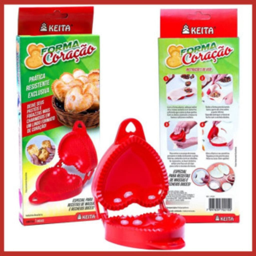 Forma Coração Para Pastel Risoli Fogazza Salgados Doces