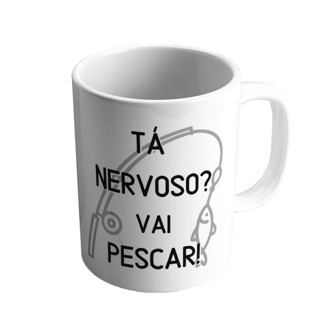 Caneca Porcelana Pesca Pescaria Presente Pai Aniversário Pescador
