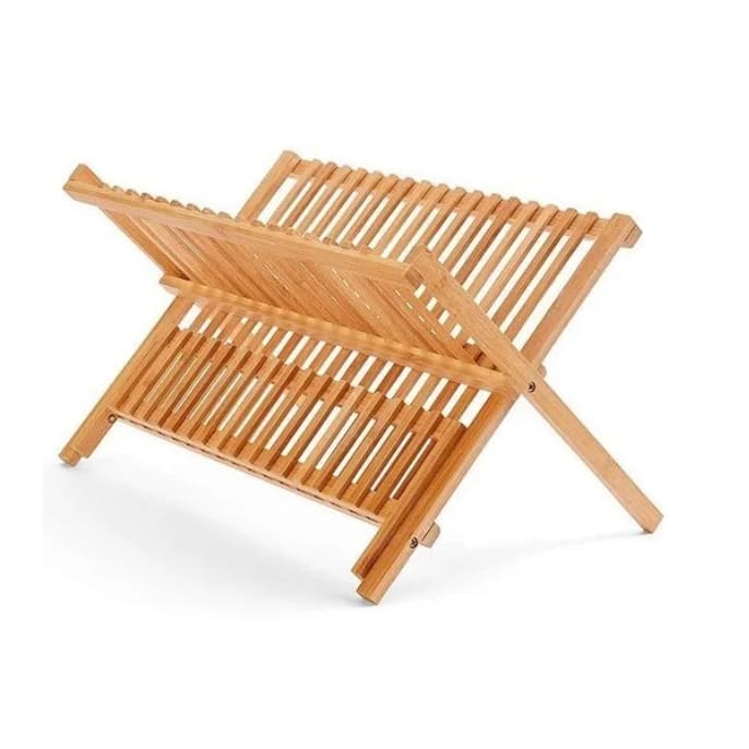 Escorredor De Pratos e de Louça Dobravel Resistente - Bambu