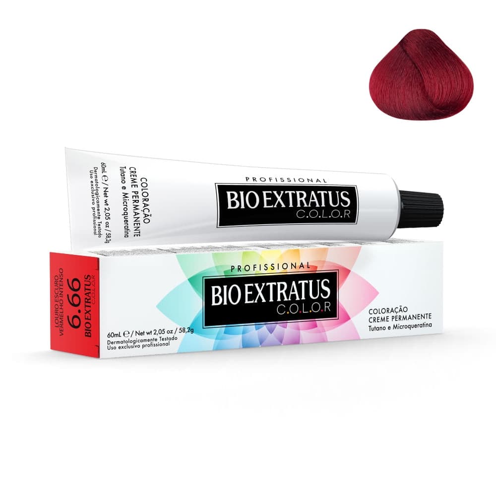Tintura Bio Extratus 666//Louro Escuro Vermelho Intenso/Tintura Profissional