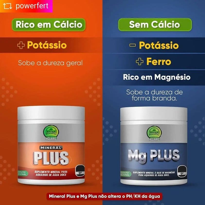 Powerfert Mineral Plus 350g Magnésio 300g Plus Correção Dureza Geral Eleva Dureza Total Aquario Repositor Mineral