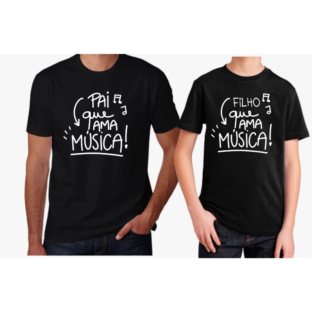 Kit Camiseta Dia Dos Pais 2 Blusas Papai Que Ama Música Pai Músico