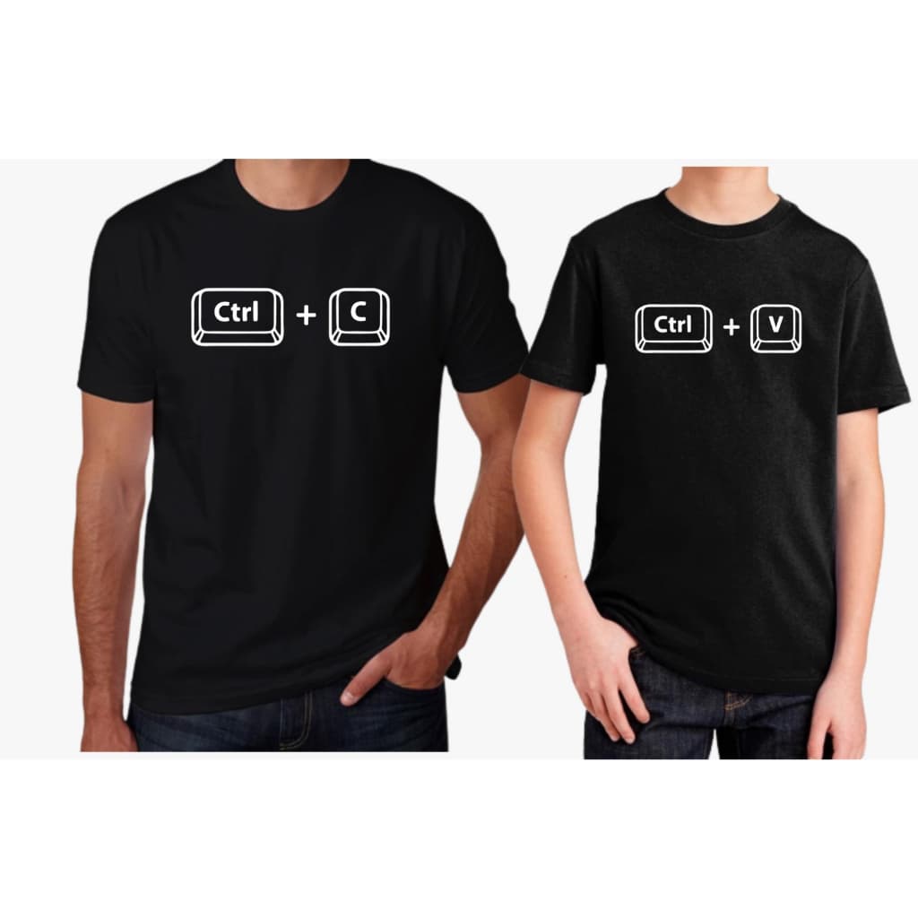 Kit Camiseta Pai e Filho Filha 2 Peças Envio Imediato Original Ctrl C Ctrl V Cópia Do Papai