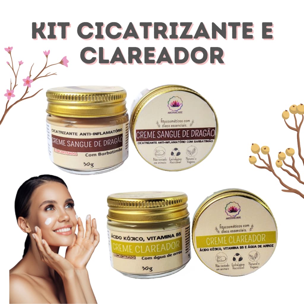 KIT CREME CICATRIZANTE E CLAREADOR