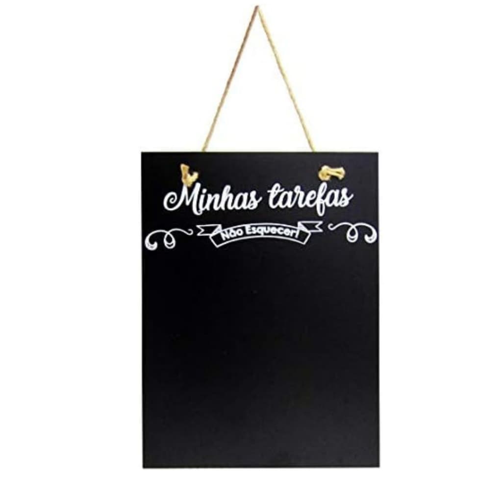 Quadro Porta Recado Negro de Madeira 36cm