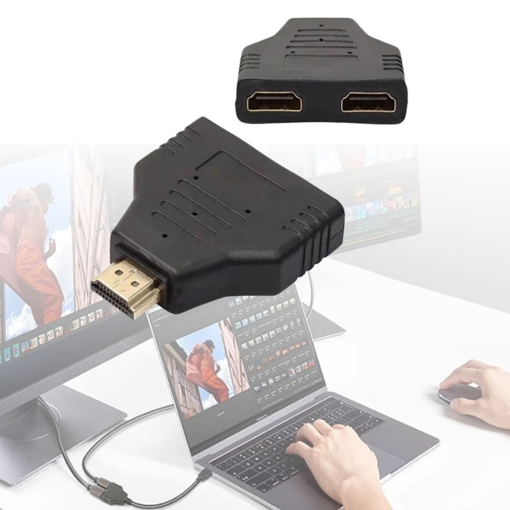 Adaptador Hdmi 1 A 2 Saídas Duplicador De Sinal Duplo Split Duplicador Tela Imagem