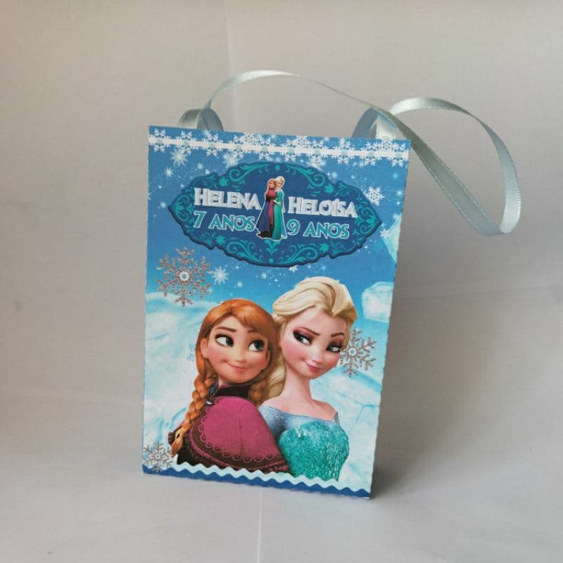 10 | 20 | 30 Sacolinhas Surpresa Lembrancinha Personalizada Frozen - PEGUE E MONTE - Com Nome e Idade
