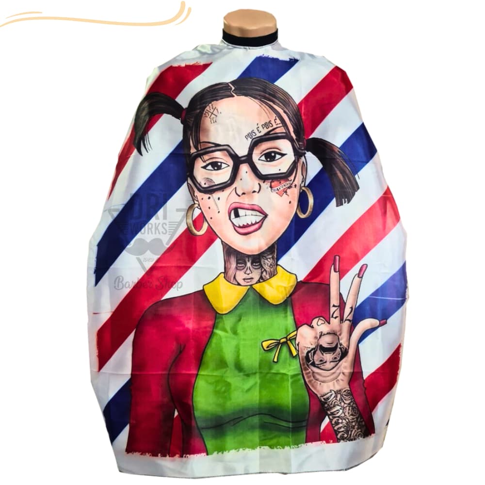 Capa de corte para barbeiro cabeleleiro personalizada