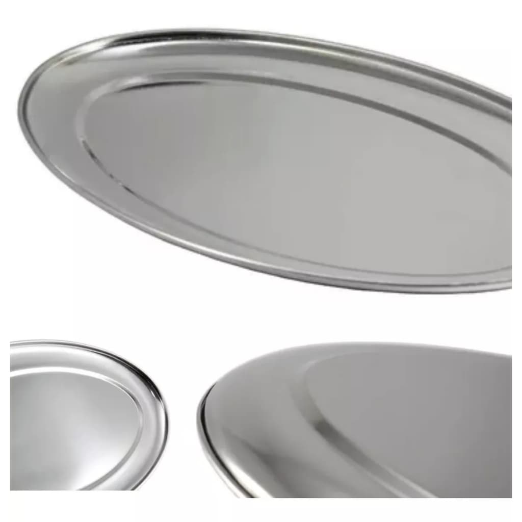 Travessas oval aço inox bandeja grande para servir porção bar e restaurante diversos tamanhos