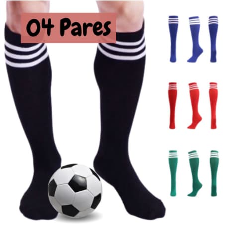 Kit 4 Pares de Meião de Futebol Meia Cano Alto Para Jogador