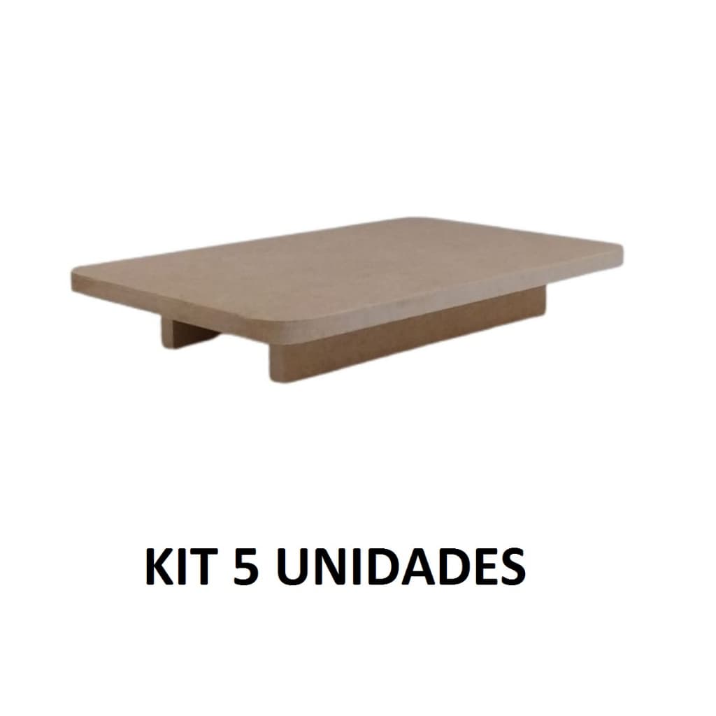 Kit 5 Bandejas 15x25 MDF Material Crua