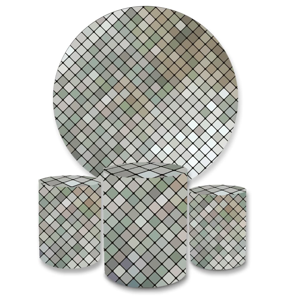 Trio Capa Cilindro Veste Fácil + Painel Tecido 1,50 Redondo Shimer Prata