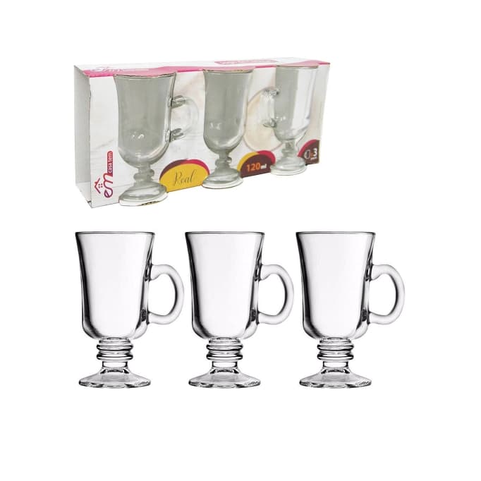 Jogo Canecas 3 Pçs 120ml Dolce Gusto Cappuccino Vidro - EM CASA