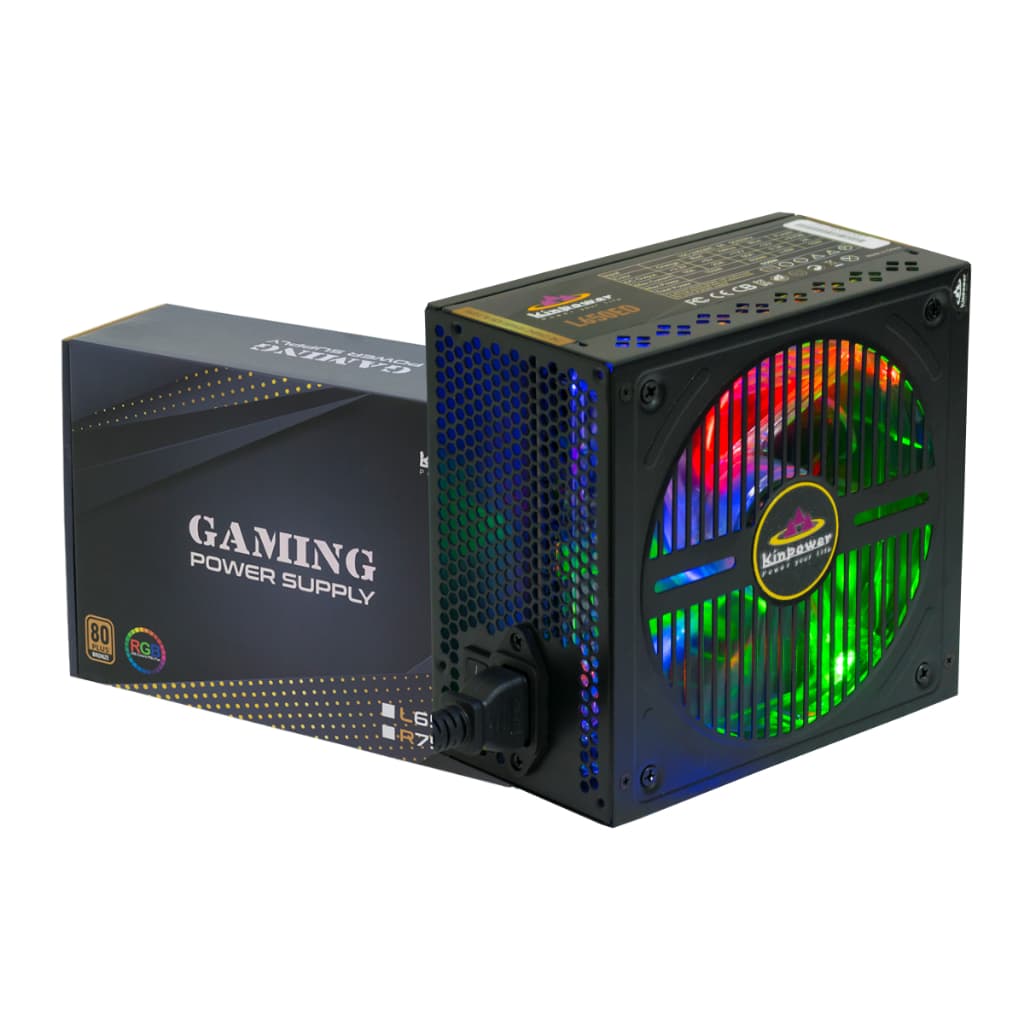 Fonte Atx 650w Reais 80 Plus Bronze Rgb Gamer Super Silenciosa Pc Pfc Ativo Kinpower