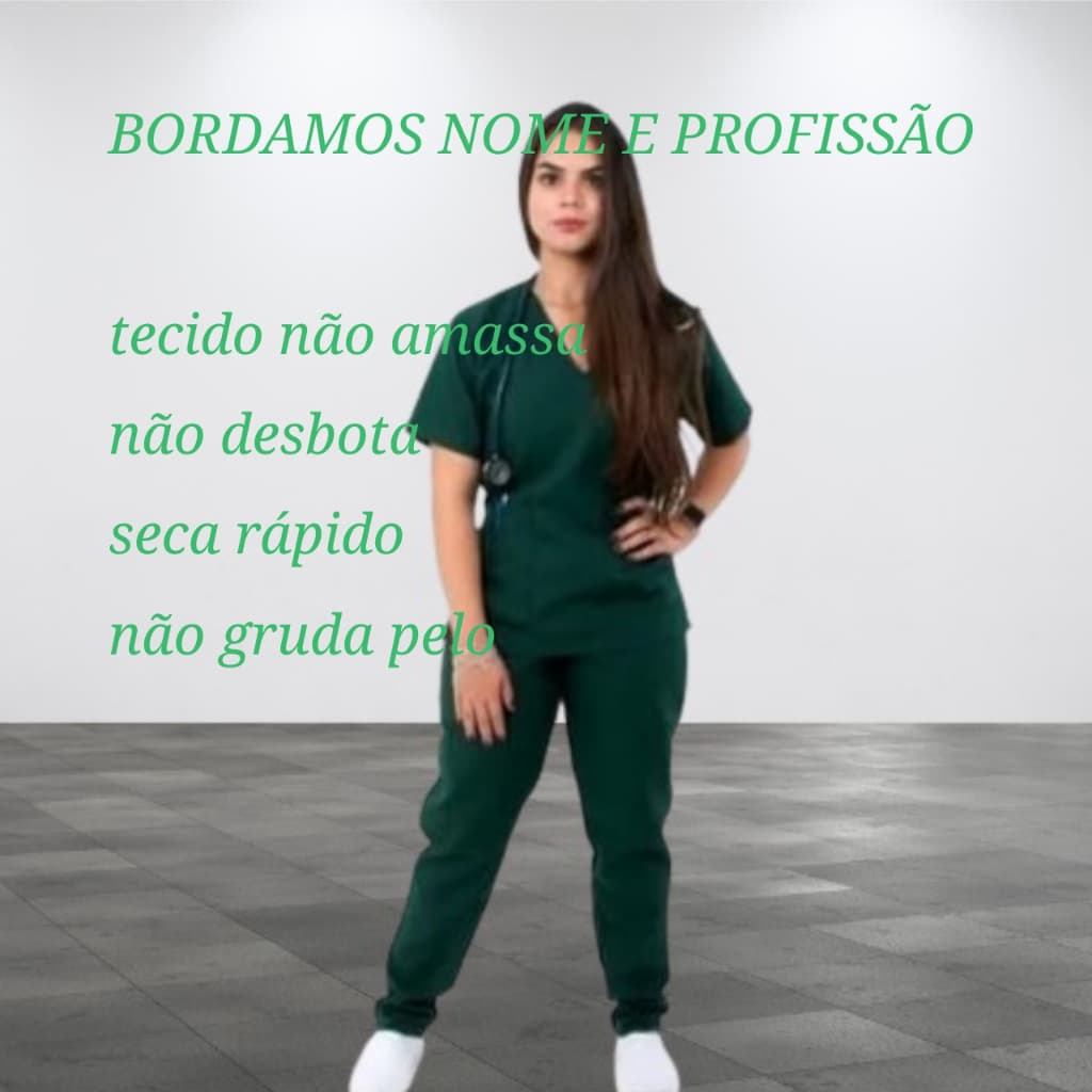 CONJUNTO PIJAMA CIRÚRGICO VERDE ESCURO - SCRUB FEMININO