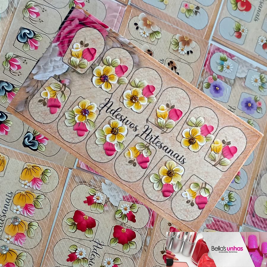 120 adesivos Artesanal Pedrarias jois Strass Adesivos artesanais para unhas