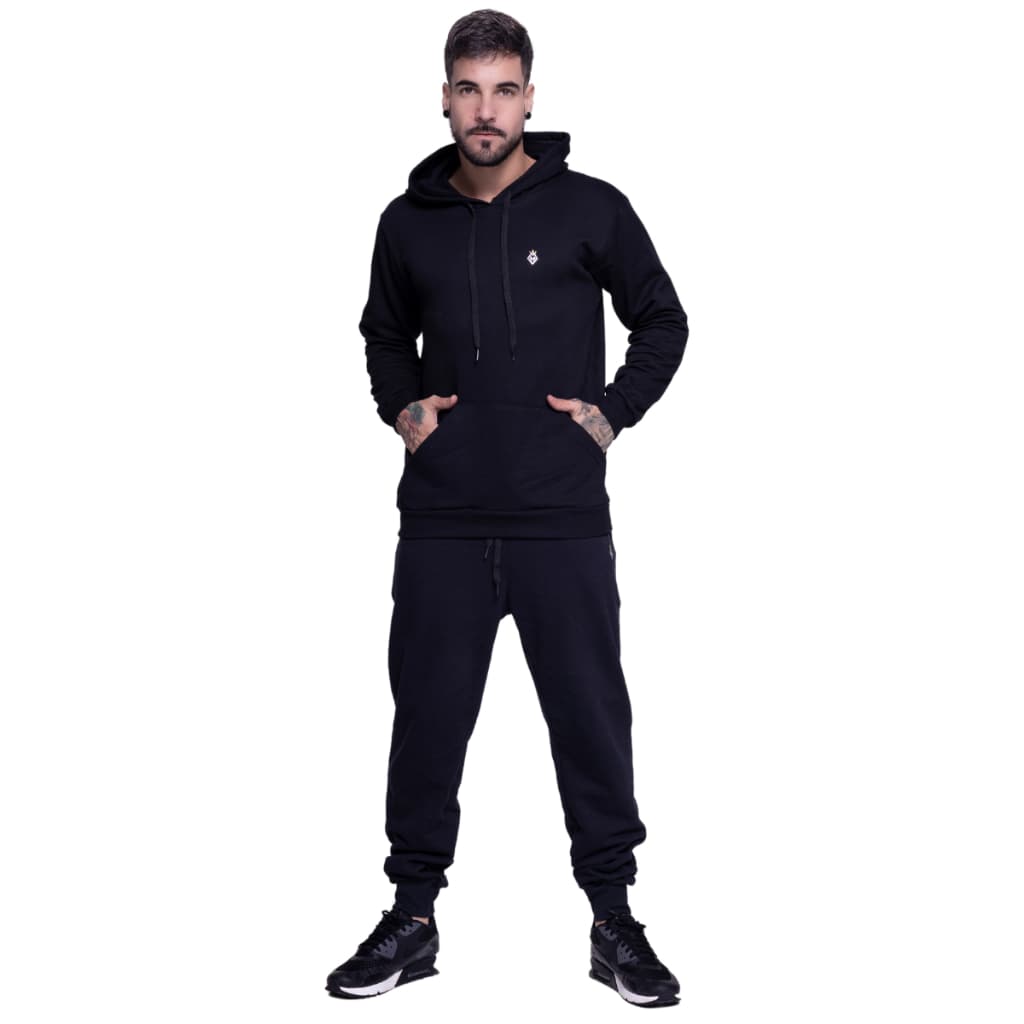 Conjunto De Moletom Liso Calça E Blusa De Frio Unissex