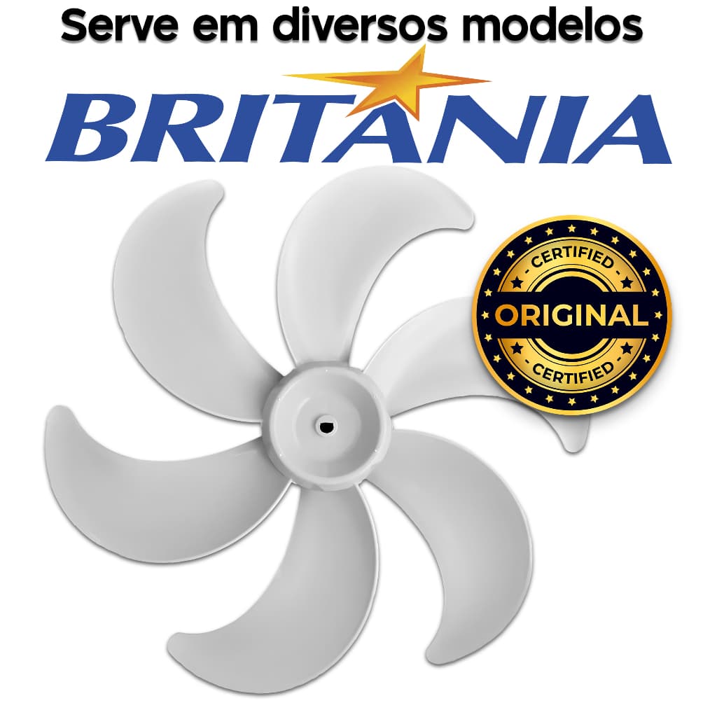 Hélice Ventilador Britânia 6 Pás Centro Fundo 30cm Original