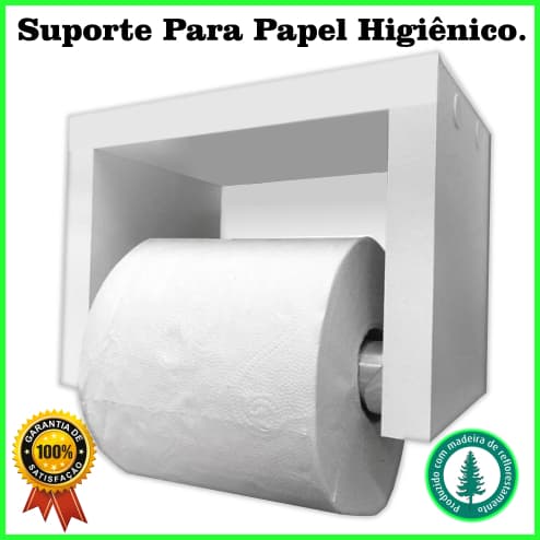 Nicho Papel Higiênico Banheiro Multiuso Branco Mdf Suporte
