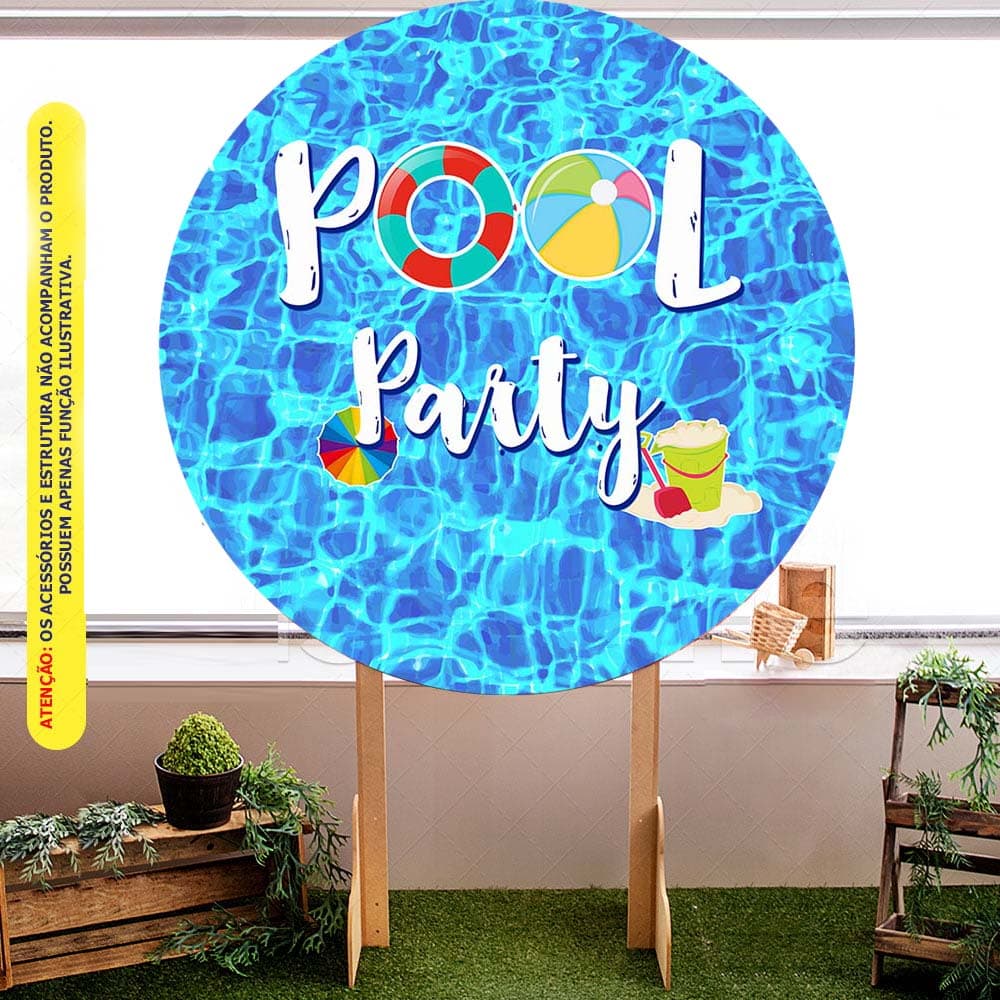 Painel Redondo Tecido Sublimado C/elástico Pool Party