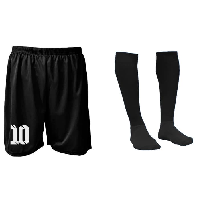 1 Calção / Shorts Numerado + Meião Infantil Adulto e Plus Size
