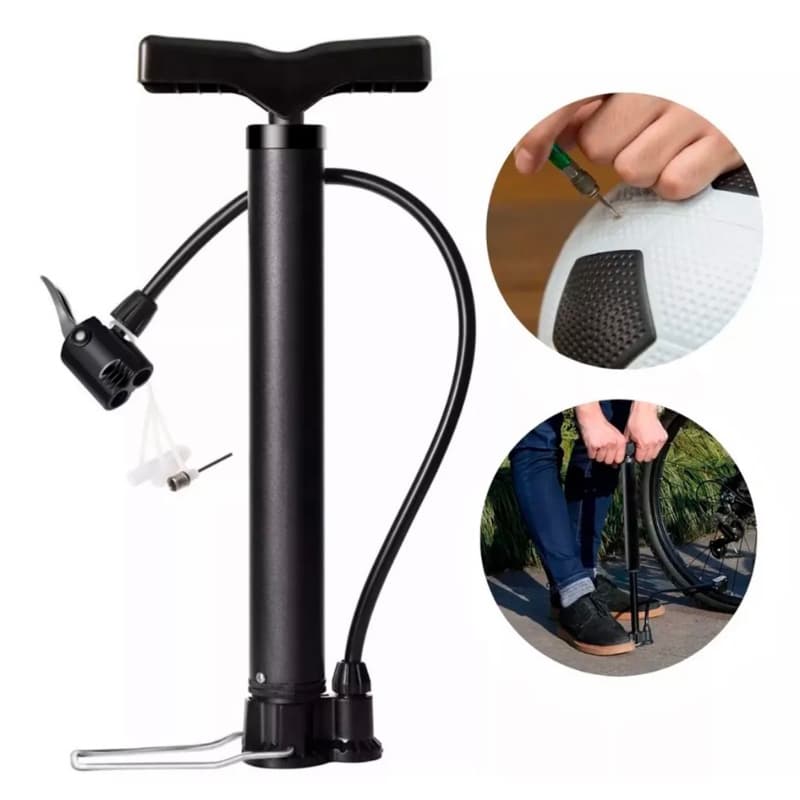 Bomba De Ar encher Pneu Bicicleta Bike Bola Com Suporte Quadro bico Fino e Grosso 100psi