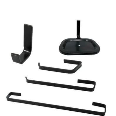 Kit Acessórios Banheiro Preto 5 Peças Linha Quadrus