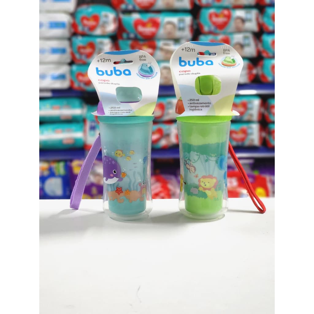 Copo Parede Dupla Com Canudo Buba, ORIGINAL