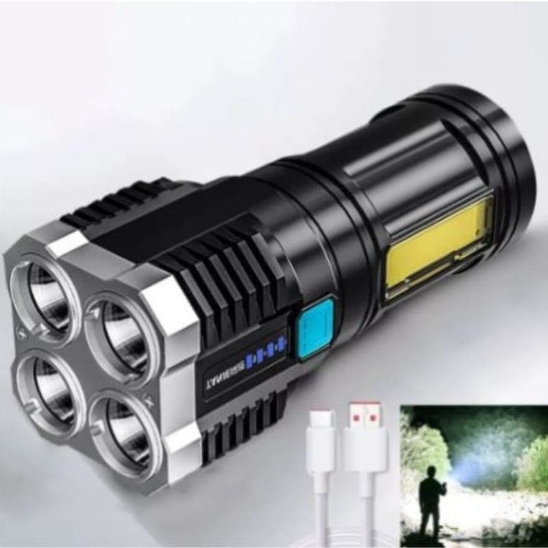 Lanterna Led Potente multifunções 5 em 1 Recarregável Usb Portátil Ultra Brilhante Com Uso Externo De Longo Alcance