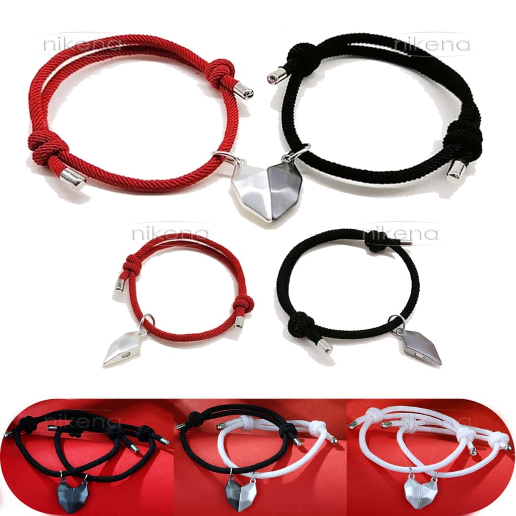 2 Peças - Pulseira Magnética (ímã) Para Casal - Corações ou Água e Terra - PMIC
