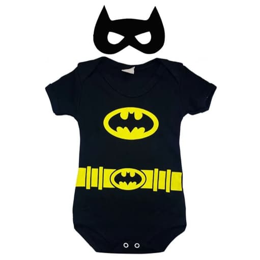 Body de Bebê Batman Body + Mascara Hobin Mesversario Temático Promoção