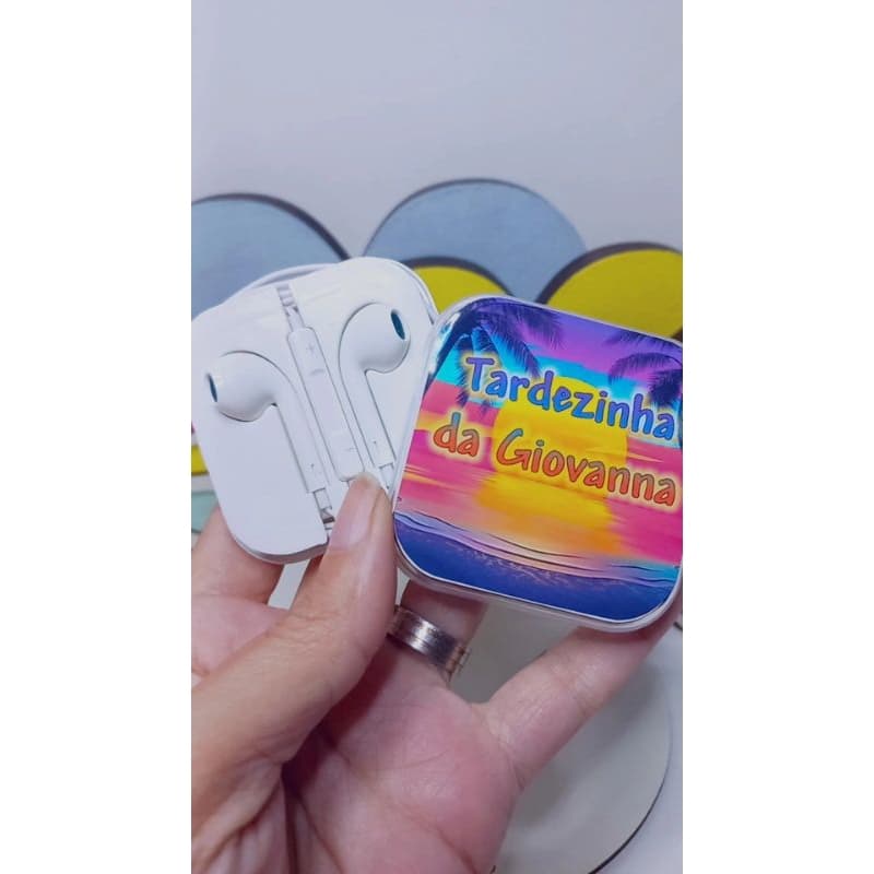 Kit com 10 Caixinhas Fone de Ouvido com Microfone Personalizado  Lembrancinhas para Festas