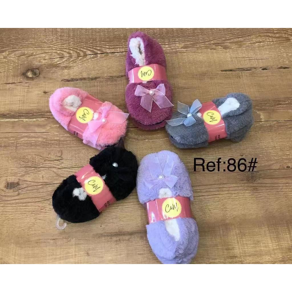 Pantufa Sapatilha Sapato Criança Feminina Gatinho Com Pelinho Dentro Super Quente Inverno Antiderrapante