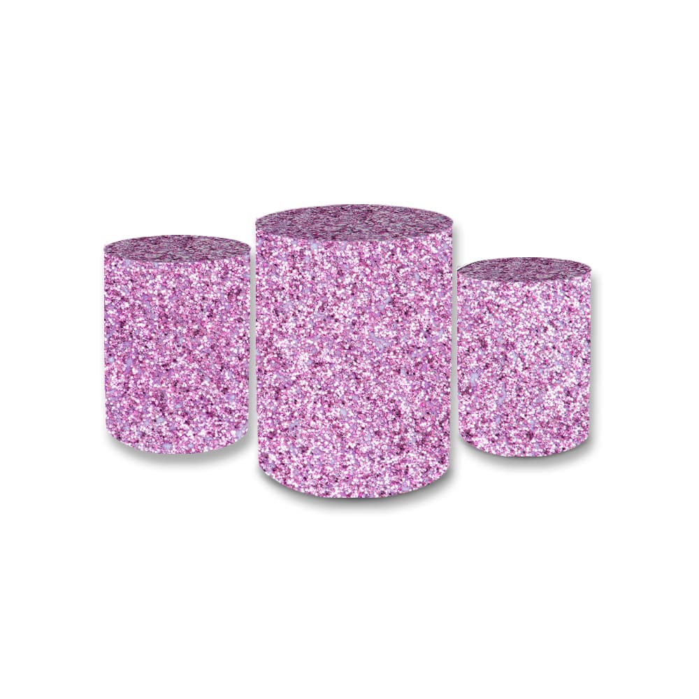 Trio Capa Cilindro Glitter Lilás Sublimado A Pronta Entrega