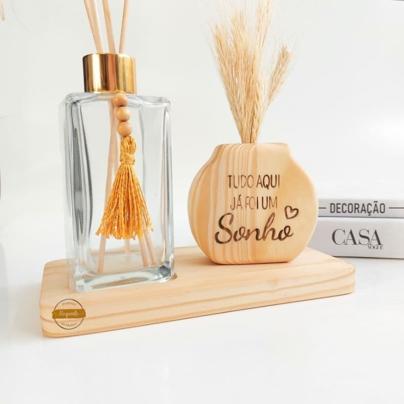 Kit Difusor Aromatizador de Ambiente Enfeite  Decoração  Sala Quarto Lavabo Folhas Trigo