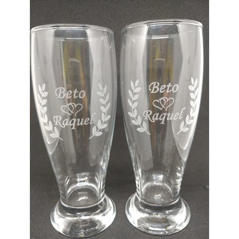 Par de Tulipa Chopp Vidro Personalizada - 300ml