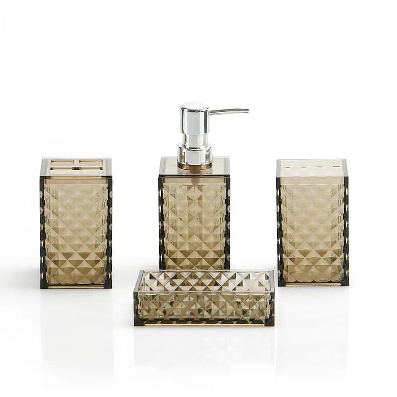Kit 04 peças para banheiro ou lavabo luxo acrilico