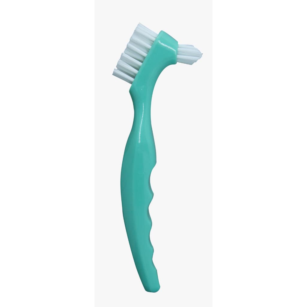 Kit 3 Escovas para Dentadura Cerdas Duras Dupla Area de Limpeza para Higiene de Protese - Green