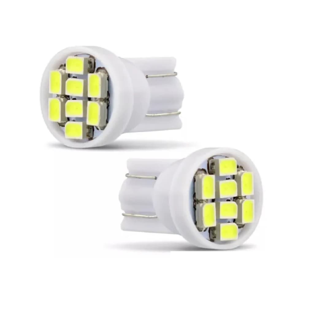 2 Lampadas T10 8 Leds smd Pingo Luz W5w 1026 carro moto