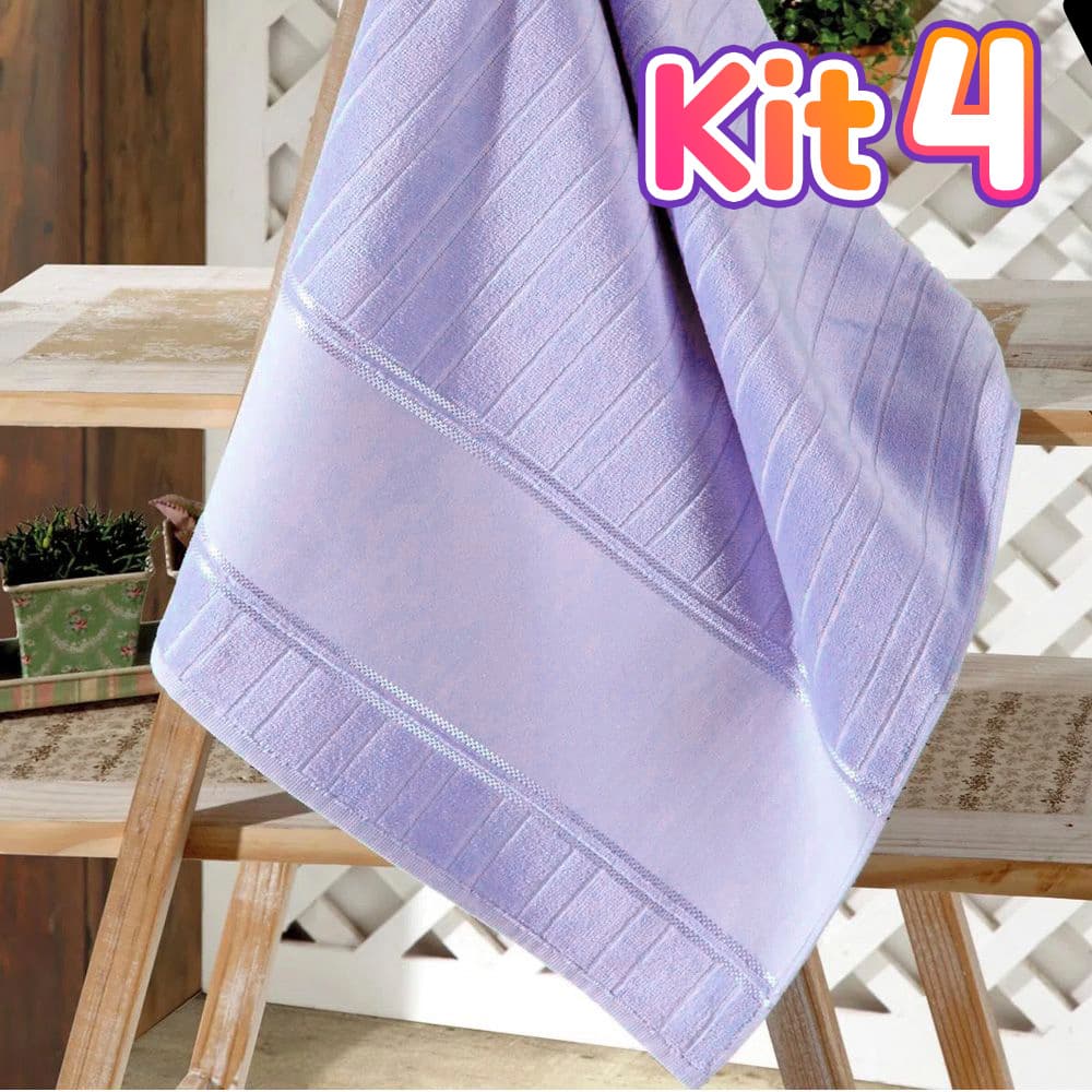 Kit 4 Toalhas Lavabo Velour Artesanalle Dohler Liso Para Pintura e Bordar Ponto Russo