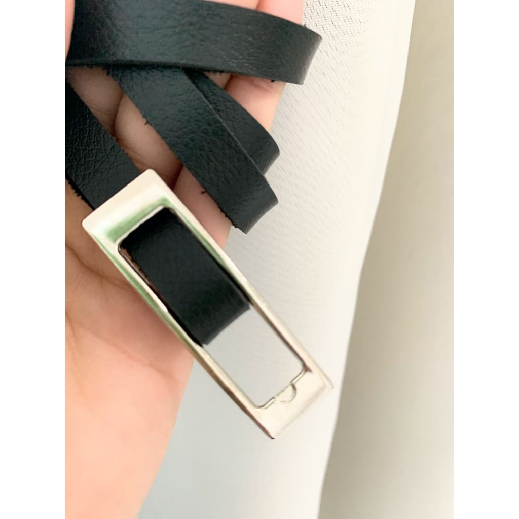 Cinto Feminino Fino 1cm Fivela Prata