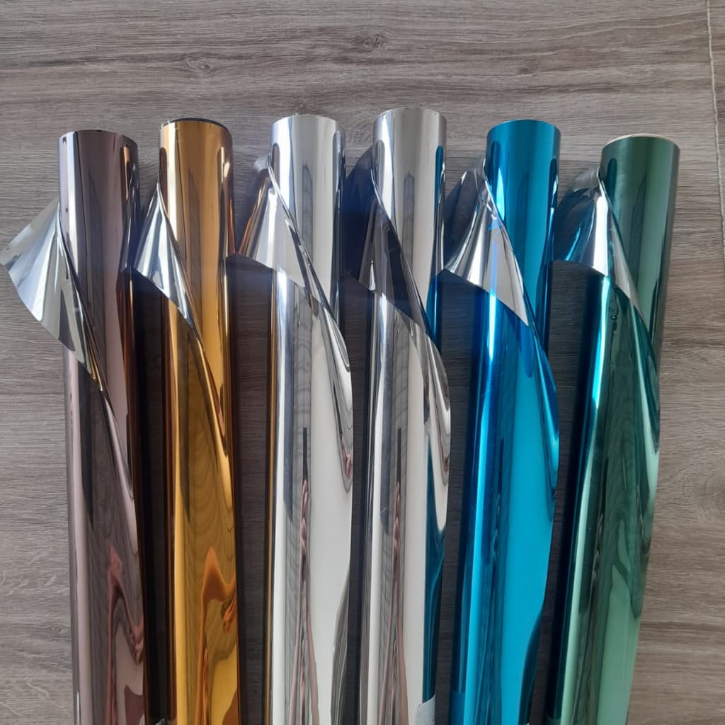 Película Adesivo Para vidros Residências, nas cores Prata Bronze/ouro/verde e Azul