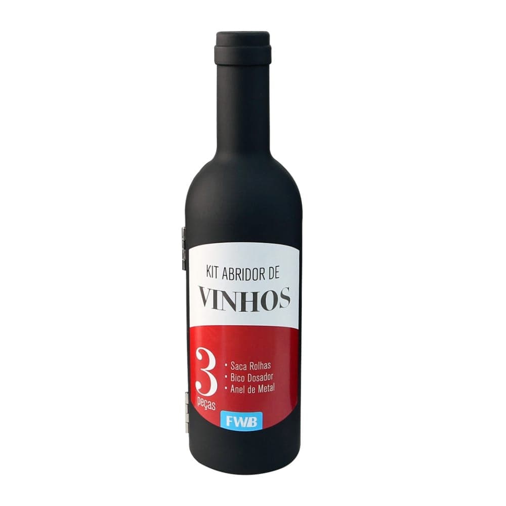 kit Abridor de vinho em formato de garrafa