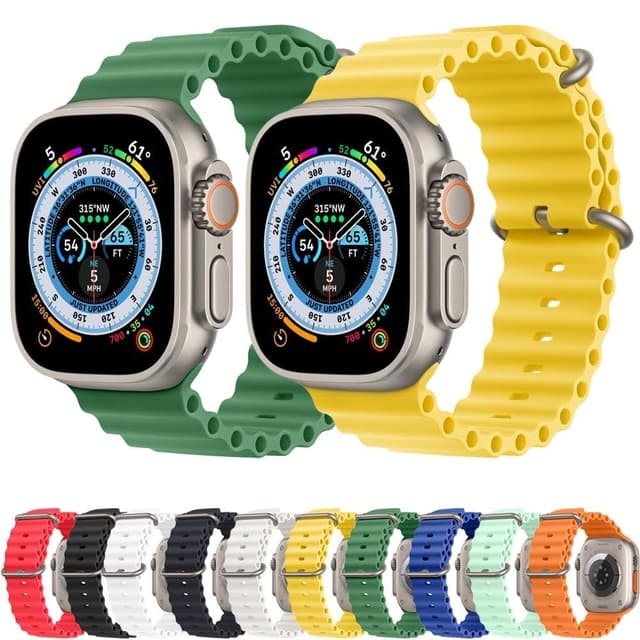 Pulseira Oceano Para Apple Watch band 49mm 44mm  42mm  correa De silicone Série i-Ultra 8 7 6 5 4 3 2 1 se
