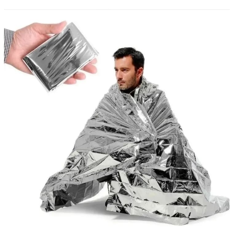Kit Cobertor Manta Térmica Aluminizada Isolante Resgate, emergência, Camping, kit sobrevivência